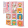 12 Cube Kids Wardrobe Closet with Hanging Section and Doors-Pink