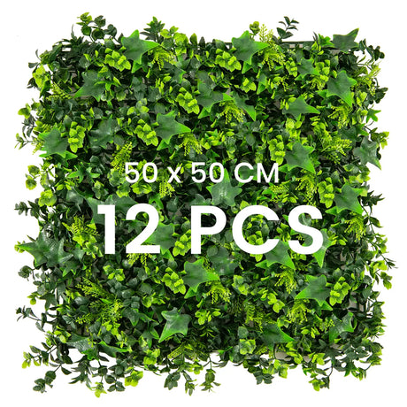 12 Pieces 50 x 50 cm Artificial Grass Wall Panels-Type B