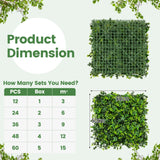 12 Pieces 50 x 50 cm Artificial Grass Wall Panels-Type B
