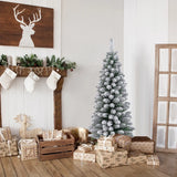 120/150/180 CM Snow Flocked Artificial Christmas Tree with 240/328/460 Branch Tips-1.2 M