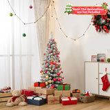 120/150/180 CM Snow Flocked Artificial Christmas Tree with 240/328/460 Branch Tips-1.2 M