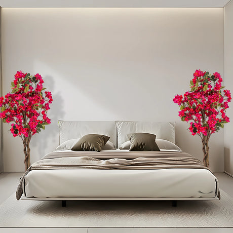 120 CM Tall Artificial Bougainvillea Tree with Blooming Flowers- Rose