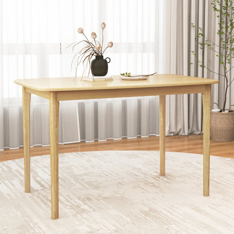 48 Inch Solid Wood Dining Table with Rubber Wood Supporting Legs for Kitchen Dining Room-Natural