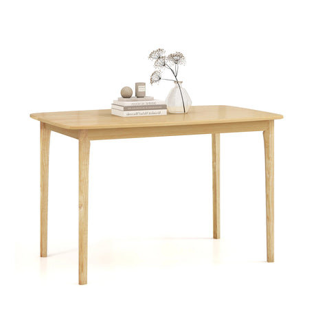 48 Inch Solid Wood Dining Table with Rubber Wood Supporting Legs for Kitchen Dining Room-Natural