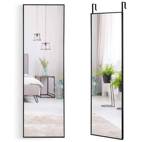 Hanging mirror full length mirror with frame 120 x 37 x 2 cm black