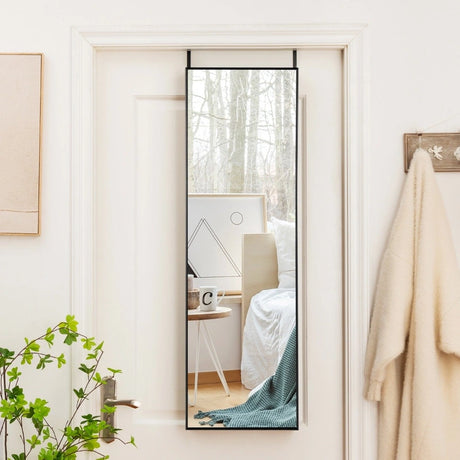 Hanging mirror full length mirror with frame 120 x 37 x 2 cm black