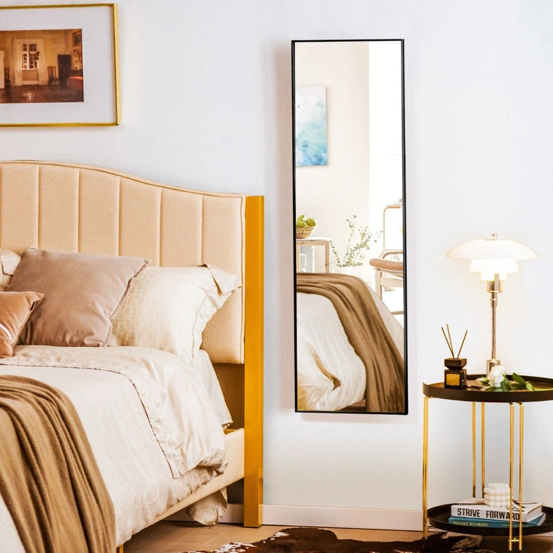 Hanging mirror full length mirror with frame 120 x 37 x 2 cm black