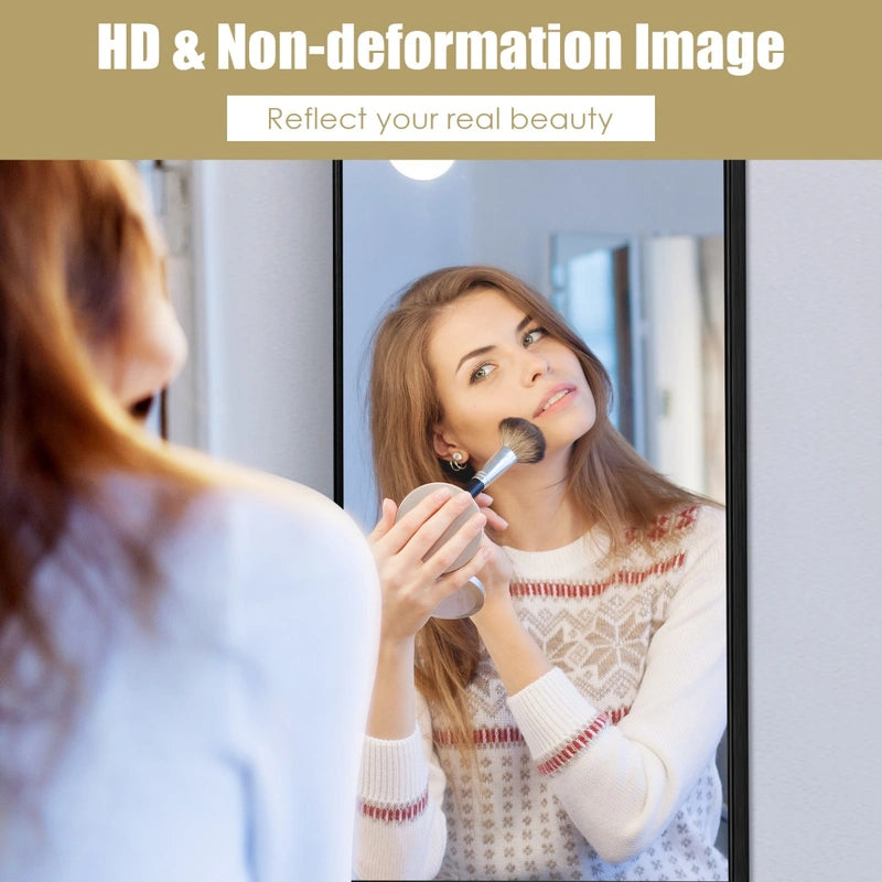 Hanging mirror full length mirror with frame 120 x 37 x 2 cm black