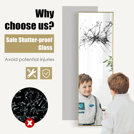 Tall rectangular mirror for hanging 120 x 37 cm