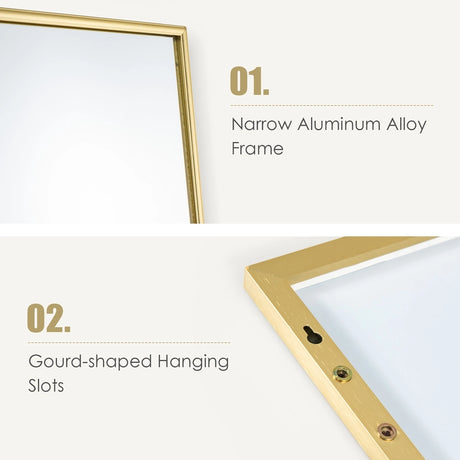 Tall rectangular mirror for hanging 120 x 37 cm