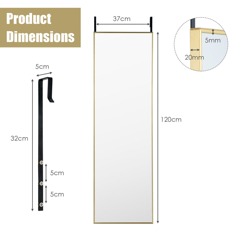 Tall rectangular mirror for hanging 120 x 37 cm