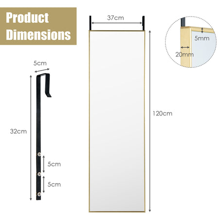 Tall rectangular mirror for hanging 120 x 37 cm