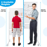 120 x 90 CM Double-Sided Dry Erase Mobile Board with Stand-White