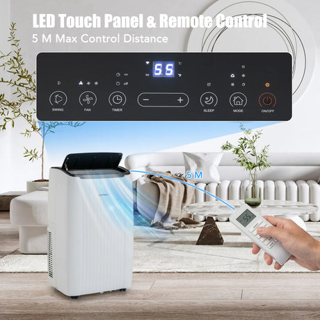 12000 BTU 4-in-1 Portable Air Conditioner with Heater  Fan and Dehumidifier