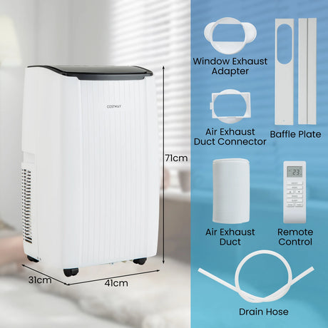 12000 BTU 4-in-1 Portable Air Conditioner with Heater  Fan and Dehumidifier