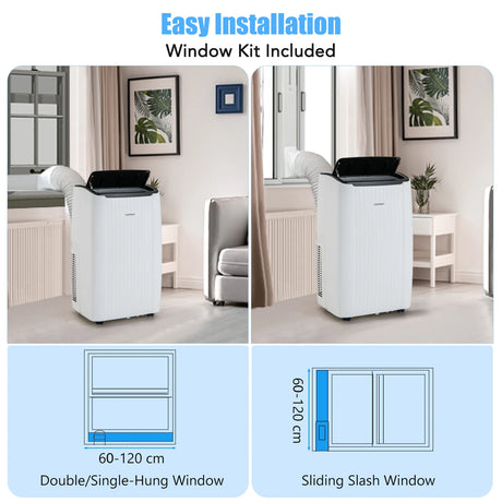 12000 BTU 4-in-1 Portable Air Conditioner with Heater  Fan and Dehumidifier