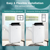 12000 BTU Portable Air Conditioner with Heat and Smart WiFi Enabled-White