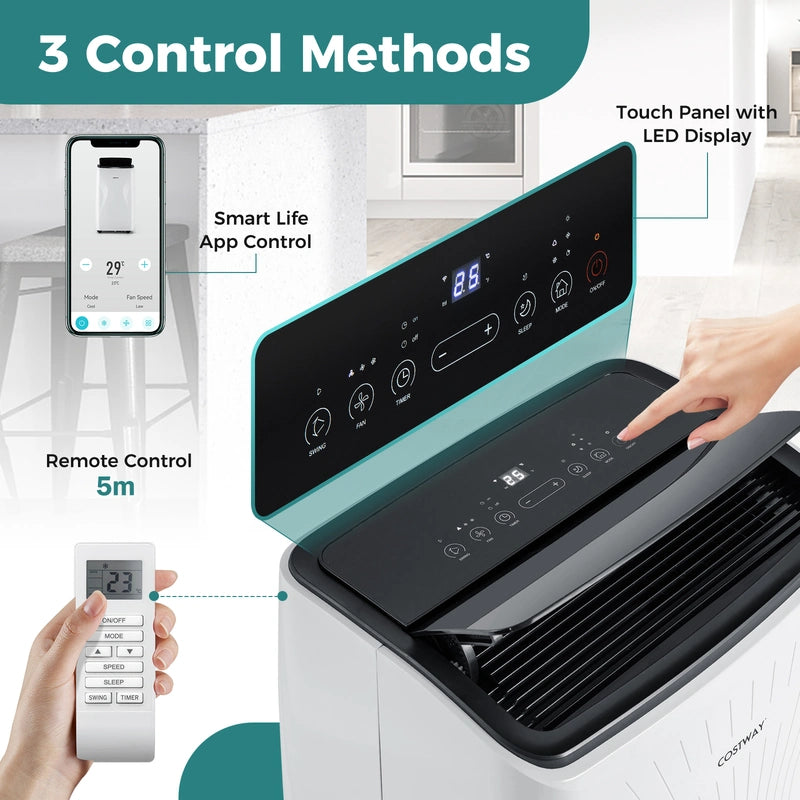 12000 BTU Portable Air Conditioner with Heat and Smart WiFi Enabled-White
