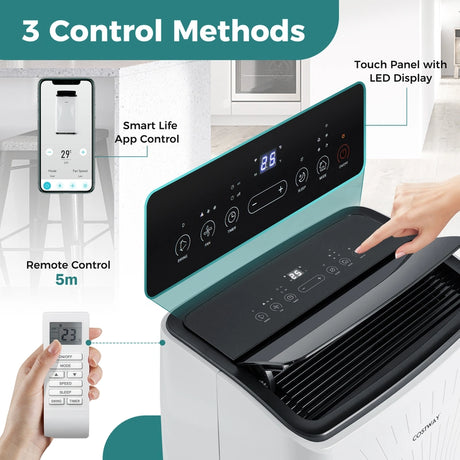 12000 BTU Portable Air Conditioner with Heat and Smart WiFi Enabled-White