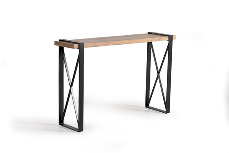 Giner and Colomer - Acacia Wood Top Console With Metal Legs