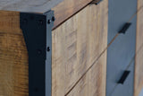 Giner and Colomer - Industrial 2-Door, 3-Drawer Mango Wood & Metal Sideboard