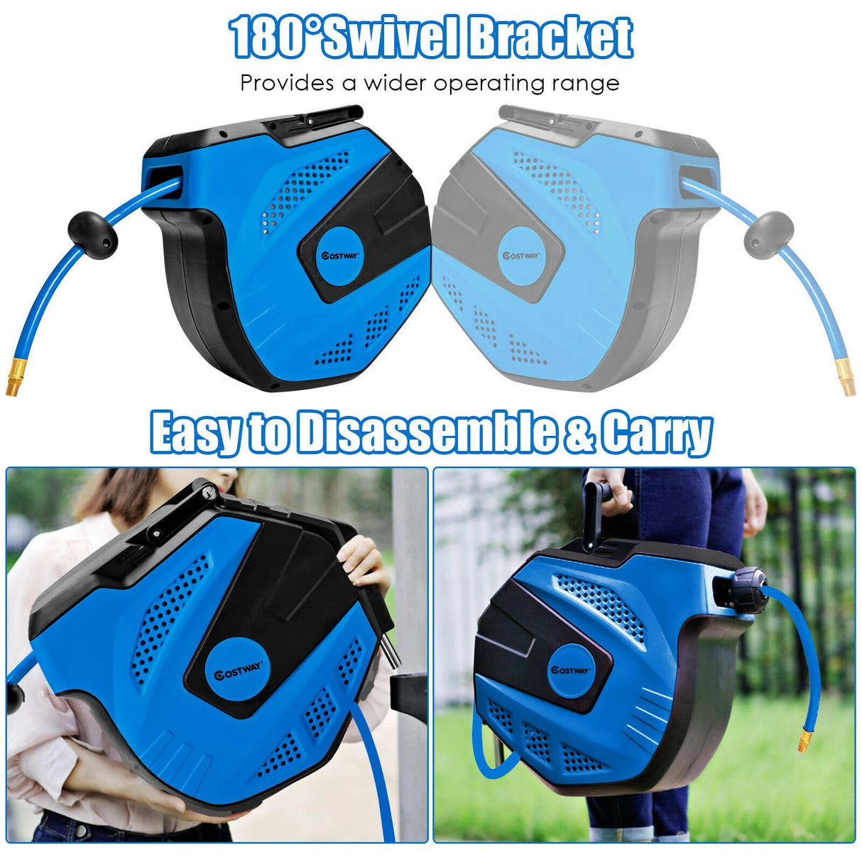 15M Wall-Mounted Auto Retractable Air Hose