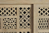 Giner and Colomer - Mango Wood Sideboard With 3 Sliding Doors & Hand-Carved Details
