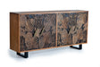 Giner and Colomer - 4-Door Acacia Wood Sideboard With Hand-Carved Door Details