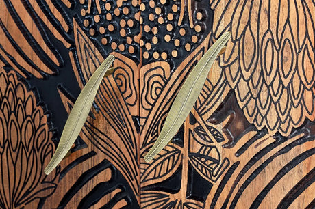 Giner and Colomer - 4-Door Acacia Wood Sideboard With Hand-Carved Door Details