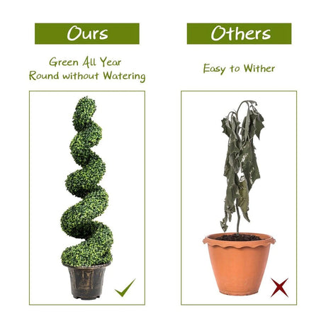 120cm Artificial Boxwood Spiral Tree