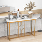 Modern Faux Marble Top Entryway Table-White