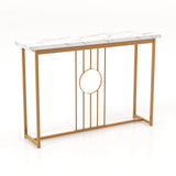 Modern Faux Marble Top Entryway Table-White