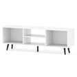 120cm Mid Century Modern TV Stand with Shelves and 5 Metal Legs-White