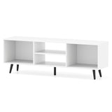 120cm Mid Century Modern TV Stand with Shelves and 5 Metal Legs-White