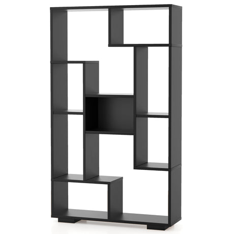 120cm Tall Bookshelf with Anti-tipping Kits for Home Office-Black