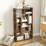120cm Tall Bookshelf with Anti-tipping Kits for Home Office-Brown