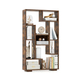 120cm Tall Bookshelf with Anti-tipping Kits for Home Office-Brown