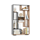 47-Inch Tall Bookshelf for Home Office Living Room-Natural & Black