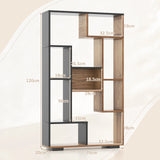 47-Inch Tall Bookshelf for Home Office Living Room-Natural & Black