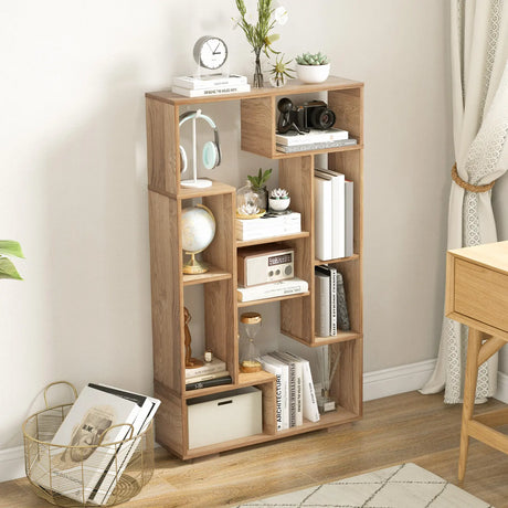 120cm Tall Bookshelf with Anti-tipping Kits for Home Office-Natural