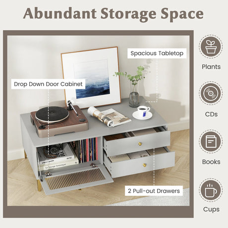 120 cm TV Stand with Compartment for 55-Inch TV-Grey
