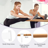 120CM Wall-Mounted Beech Wood Ballet Barre-White