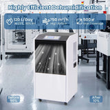 120L Commercial Industrial Dehumidifier for Spaces up to 500m2-White