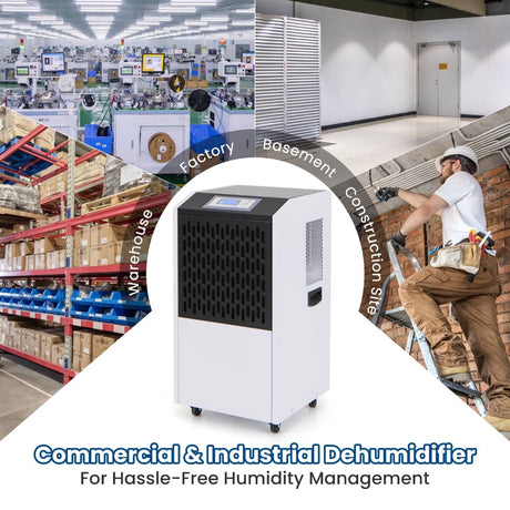 120L Commercial Industrial Dehumidifier for Spaces up to 500m2-White