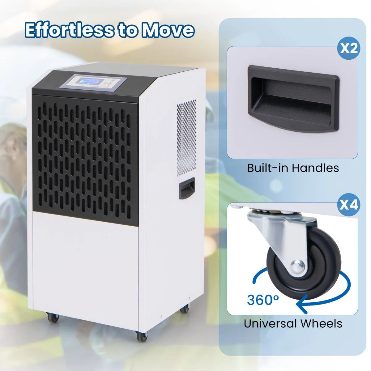 120L Commercial Industrial Dehumidifier for Spaces up to 500m2-White