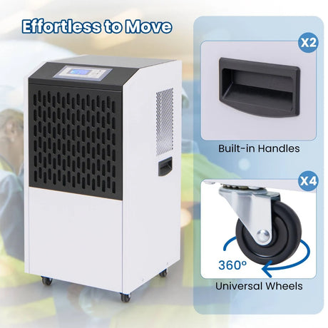 120L Commercial Industrial Dehumidifier for Spaces up to 500m2-White