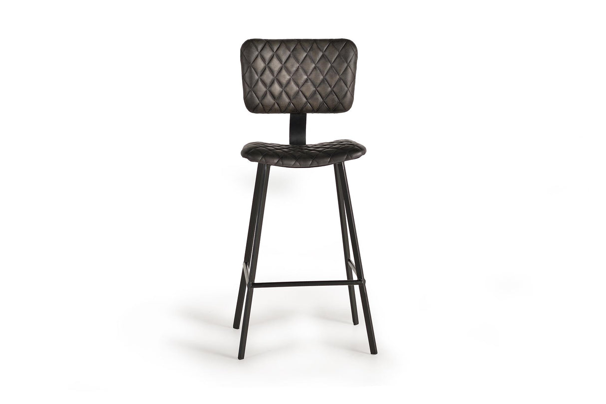 Giner and Colomer - Set Of 2 Leather & Metal Stools