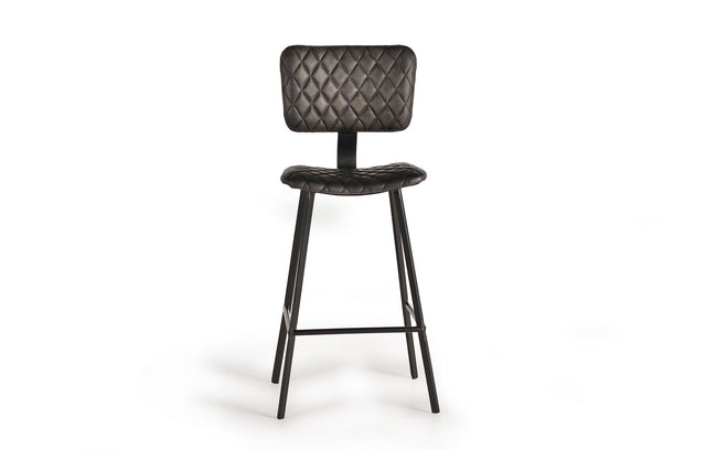 Giner and Colomer - Set Of 2 Leather & Metal Stools