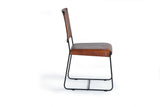 Giner and Colomer  Set Of 2 Leather Upholstered Chairs With Metal (Iron) Legs