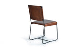 Giner and Colomer  Set Of 2 Leather Upholstered Chairs With Metal (Iron) Legs